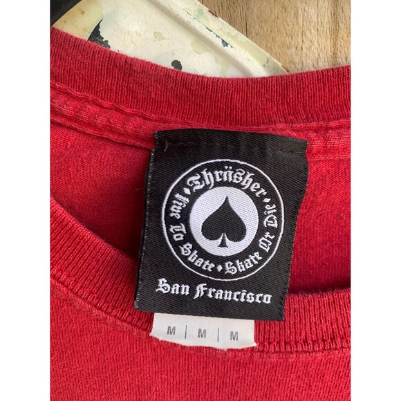 Vintage Y2K Thrasher Magazine red and blue cotton tee Size M San Francisco Ca. - Picture 2 of 6